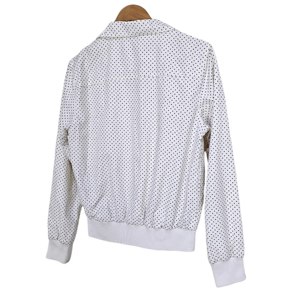 North Sails Zip Front Polka Dot Jacket White Black Size Medium Nautical Sailing